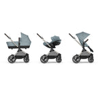 CYBEX Gold Kinderwagen EOS Lux 2-in-1, Reisesystem, Ab Geburt bis 22 kg (ca. 4 Jahre), Moon Black