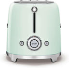 Smeg, 2x2 TSF01PGEU -Toaster, 2 Schlitze für 2 Scheiben, 6 Vergoldungsniveaus, Heizfunktion, Abtau- und Bagel- Funktion, Sammelschublade, 950W, Pastellgrün