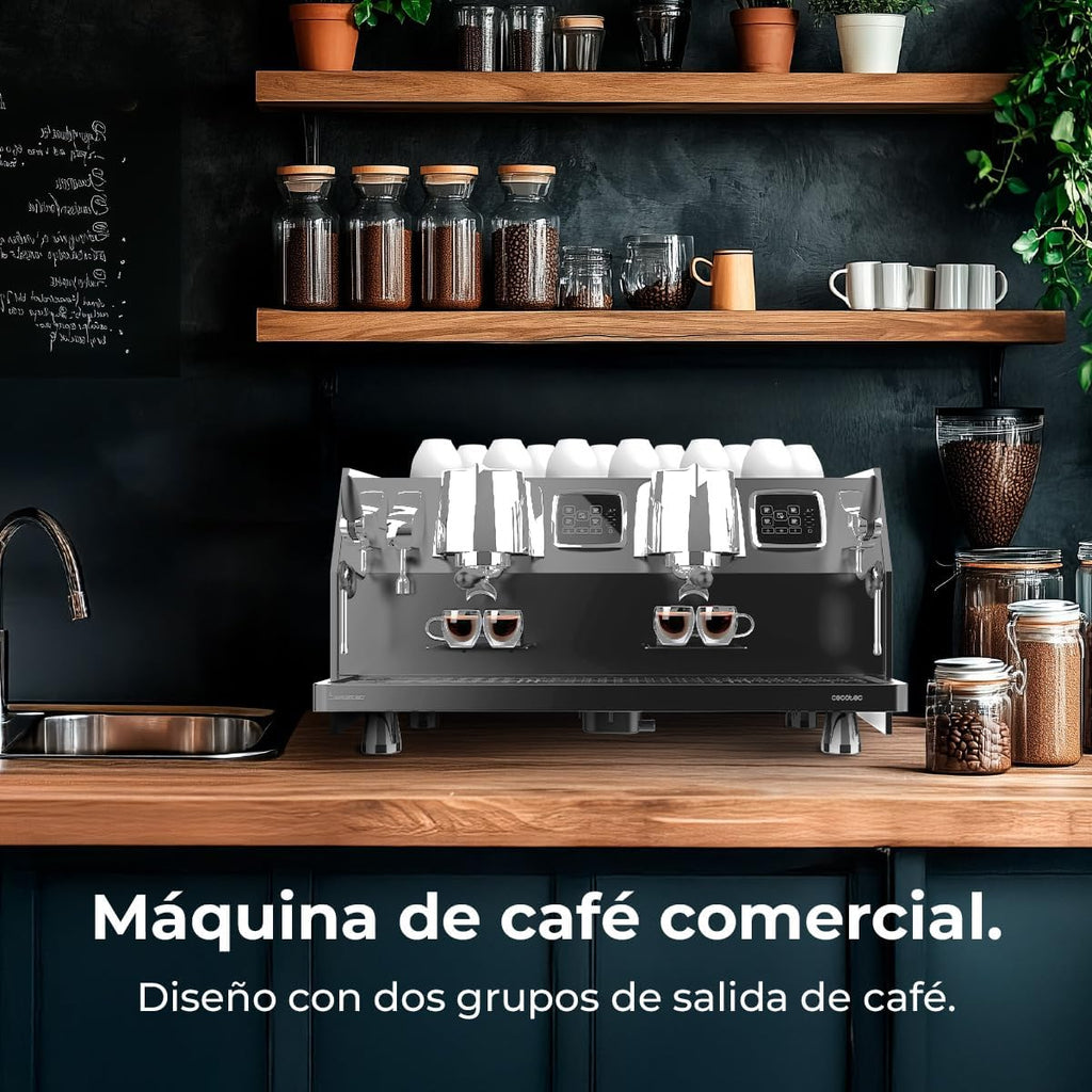 Cecotec Espresso-Kaffeemaschine Barista Baristeo Intima, professionelle Barista-Espressomaschine, Vorbrüh-System, 15 Bar Pumpe, einfaches Befüllen, 1,7L Wassertank und Tassenwärmer