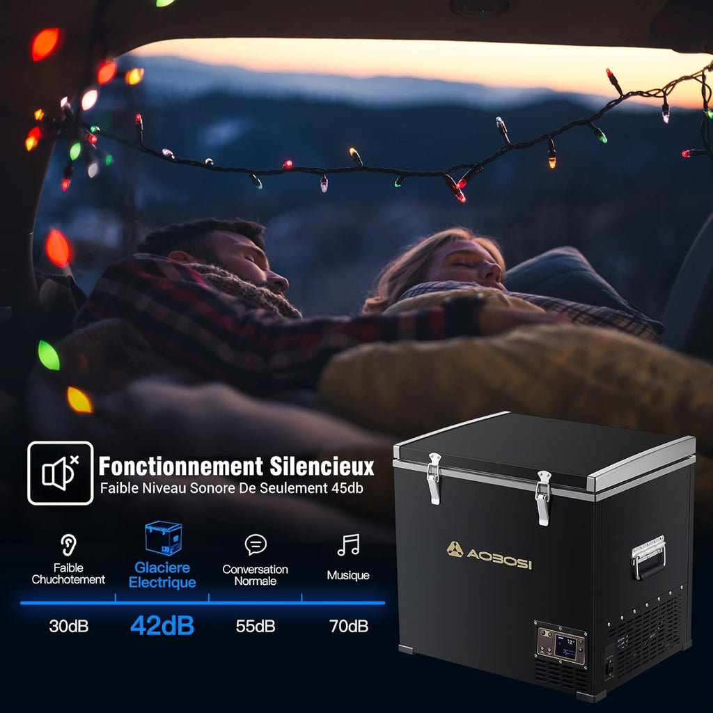 45L Glacière à Compresseur,Glaciere Électrique -20℃ à 20℃,Frigo Camion APP&Bouton Contrôle,12/24V DC et 100-240V AC Glaciere Camping Pour Voiture,Camion,Bateau et Prise De Courant -