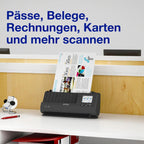 Epson WorkForce ES-580W Scanner, Dokumentenscanner (scannt ohne PC, 35 Seiten bzw. 70 Bildern pro Minute, bis DIN A4, beidseitiger Scan in einem Durchgang, automatische Ausrichtung) One size