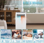 SHINCO Mobile Klimaanlage mit Abluftschlauch, 3-in-1Klimaanlage mit Luftentfeuchter&Ventilator, 7000BTU, 2,05 kW, Mobiles Klimagert mit Schlafmodus, Timer und Montagematerial, Rume bis 54m