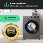Bomann Machine à laver | 7kg | max 1400 tours | Garantie moteur 10 ans | Moteur inverter efficace, silencieux et durable | 15 programmes | Présélection du temps de fin | Affichage LED | Machine à