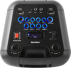 Karcher PS 4460 PartyBox in schwarz, Tragbarer Bluetooth Lautsprecher gro, Party Musikbox mit kraftvollem Bass und Lichteffekten, Mobile Box mit Akku, mit Radio, USB, inkl. Mikrofon