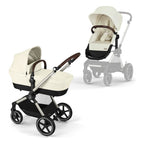 CYBEX Gold Kinderwagen EOS Lux 2-in-1, Reisesystem, Ab Geburt bis 22 kg (ca. 4 Jahre), Moon Black