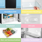 Comfee RCB169DK2(E) Fridge/Freezer Combination, 150 cm Height, Low Frost, Adjustable Fridge Temperature, LED Light, 195 kWh per Year, Fridge Capacity 115 L, 59 L Freezer, Black