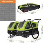 Doggyhut S-Line XL Hundeanhänger & Hundebuggy mit Federung 2 in 1 Hunde Fahrradanhänger Jogger gefedert bis 45 kg