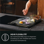 AEG Induktionskochfeld autark 80cm mit Dunstabzug / Made in Germany / 4 Flex-Kochzonen mit Bridge (Kombination 2er Zonen) / Auto-Funktion des Dunstabzugs / Aktivkohlefilter / COLI84COXB