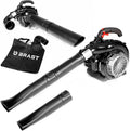 BRAST® Laubsauger Laubbläser Benzin 1,0kW(1,36PS) | 55L Fangsack | inkl. 2 Blasrohre, Schultergurt & Anti-Vibrationsgriff | 4in1 Funktion | Blasgeschwindigkeit 73 m/s