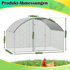 Sonnewelt Hühnerstall Freilaufgehege Kuppeldach Verzinktem Stahl 3x2x2m