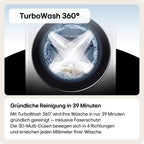 LG V7WD107H2E, Klasse E, Frontlader-Waschtrockner 10,5 - 7 kg, 1400 U/min, AI Direct Drive, Wi-Fi, Tiefenreinigung mit Dampf, TurboWash, Größere Kapazität, 62 x 60 x 85 cm ꟷ Weiß