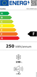 Comfee RCC100WH2(E) Gefriertruhe/169 kWh/Jahr/85cm hoch/99L/38dB/Geringe Lautstärke/Hoch effizientesD-förmigesRohr/Geeignet für verschiedene Einsatzszenarien/Einstellbarer Temperaturregler/Weiß