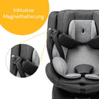 Osann Eno360 i-Size, drehbarer Kindersitz 40-150 cm, Reboarder mit Isofix, Baby Autositz – All Black