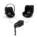 CYBEX Gold Babyschale Cloud G i-Size Comfort, Inkl. Neugeboreneneinlage, Ab Geburt bis ca. 24 Monate, Für Kinder ab 40 cm bis 87 cm, Max. 13 kg, Moon Black