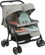 Joie - Aire™ Twin - Poussette Double - Sièges Inclinables Indépendants - Harnais 5 Points - Suspension 4 Roues - Pliage Facile Et Compact - Capotes UPF 50+ - Dès la Naissance