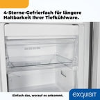 Exquisit Gefrierschrank GS271-NF-H-010E inoxlook | Gefrierschrank NoFrost 194 l Volumen | Tiefkühlschrank mit 5 Schubladen | Schnellgefrieren