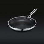 HexClad 6 Piece Hybrid Stainless Steel Cookware Pan Set 8 inch, 10 inch, 12 inch with Glass Lids, Size: One size, Black