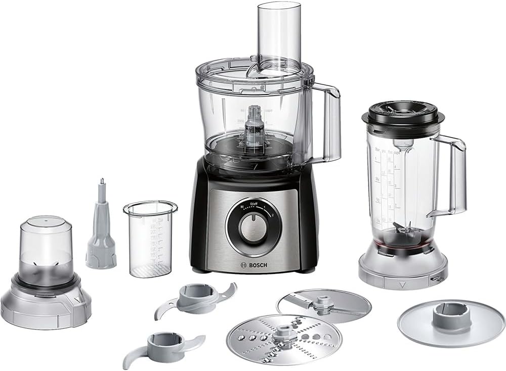 Bosch MCM3501M Küchenmaschine MultiTalent 3, 800 Watt, schwarz/Edelstahl