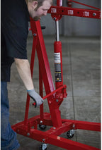Strongway Hydraulic Engine Hoist with Load Leveler 2-Ton Capacity, 1in.-82 5/8in. Lift Range