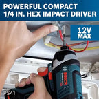 BOSCH CLPK22-120 12V Max Cordless 2-Tool 3/8 in. Drill/Driver and 1/4 in. Impact Driver Combo Kit with 2 Batteries, Charger and Case,Blue