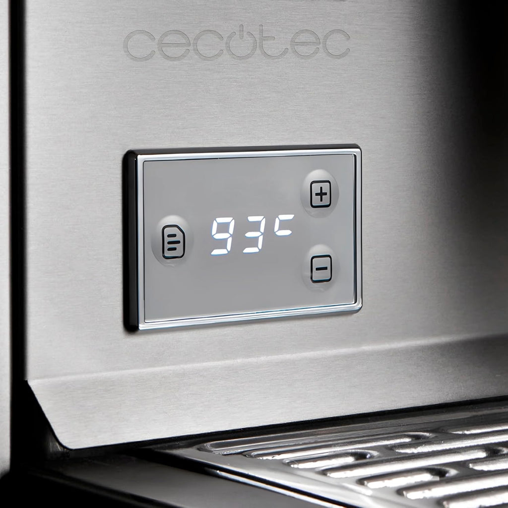 Cecotec Espresso-Kaffeemaschine Barista Baristeo Intima, professionelle Barista-Espressomaschine, Vorbrüh-System, 15 Bar Pumpe, einfaches Befüllen, 1,7L Wassertank und Tassenwärmer