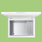Comfee RCC100WH2(E) Gefriertruhe/169 kWh/Jahr/85cm hoch/99L/38dB/Geringe Lautstärke/Hoch effizientesD-förmigesRohr/Geeignet für verschiedene Einsatzszenarien/Einstellbarer Temperaturregler/Weiß