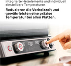 Braun MultiGrill 9 Pro CG 9160, Elektrogrill mit 2 unabhängigen Thermostaten, 3 Kochpositionen, spülmaschinenfeste Platten, integrierte Thermosonde, 2200 W, Schwarz/Edelstahl