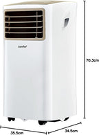 Comfee Mobiles Klimagerät Breezy Cool Pro 2.6,9000 BTU 2,6kW, Kühlen&Ventilieren&Entfeuchten,APP-Steuerung,Raumgröße bis 88m³(33㎡),Mobile Klimaanlage mit Abluftschlauch