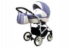 BabyLux® Bambimo Kinderwagen Set 3 in 1 - White Lux - incl. Babywanne, Buggy Sportsitz, Auto-Babyschale - Autositz - Kinderwagenset - Kombikinderwagen mit Wickeltasche, Regenschutz usw.