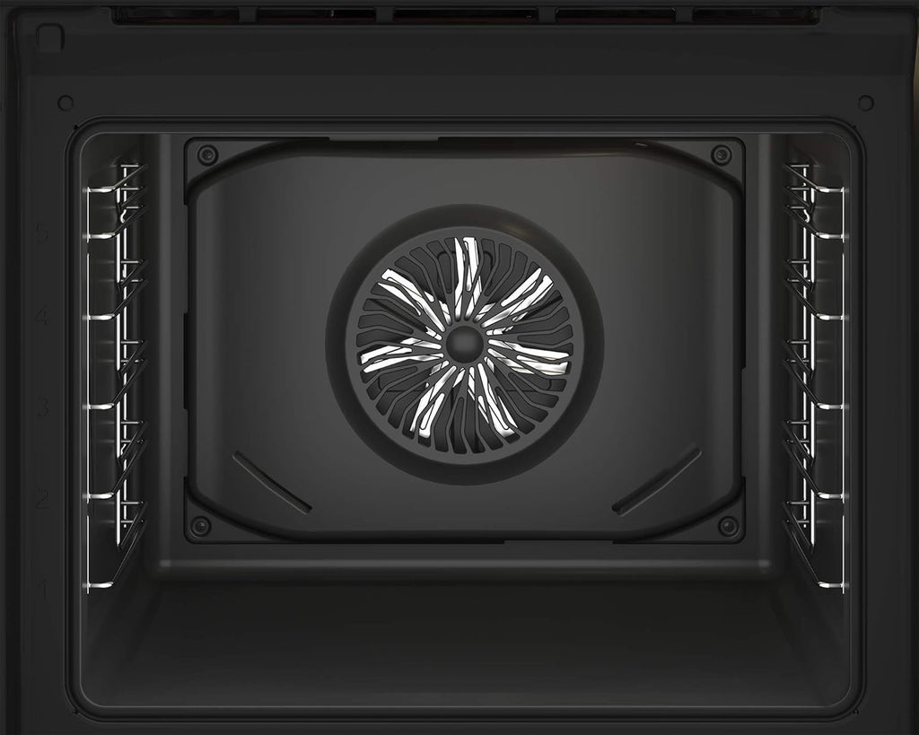 Beko BBSM12340X Einbau-Backofen-Set, zwei autarke Geräte: Induktionskochfeld mit 4 Kochzonen, Backofen mit 8 Heizarten, 72 l Garraum-Volumen, Kindersicherung, Sensortasten, Schwarz/Edelstahl