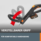 WORX 18V(20V MAX) Akku Rasentrimmer WG163E.3, 2-in-1 rasenkantenschneider mit 90° drehbarer Trimmerkopf, Teleskopstiel, Powershare, 2 x 2,0 Ah Akku