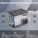 45L Glacière à Compresseur,Glaciere Électrique -20℃ à 20℃,Frigo Camion APP&Bouton Contrôle,12/24V DC et 100-240V AC Glaciere Camping Pour Voiture,Camion,Bateau et Prise De Courant -