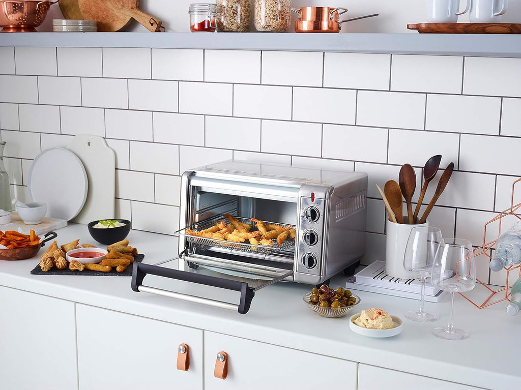 Russell Hobbs Backofen Airfryer [5-in-1: Heiluftfritteuse, Minibackofen, Grill, Toaster, Warmhaltefunktion] Express (20l, Pizza  30cm, inkl. Frittierkorb, Backblech&Grillrost) Umluft- Ofen 26680-56