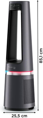 Rowenta QU5062 Eclipse 3in1 Luftreiniger | Heizlüfter | Ventilator | filtert 99,9% der Partikel | für 30 m2 Raumgre | schnelle Heizung bis zu 35°C | automatischer Tag- und Nachtmodus | Schwarz/Grau
