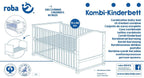 roba Babybett Set Adam & Eule - 70 x 140 cm - Mitwachsendes Kinderbett mit Bettwäsche, Himmel, Matratze - Höhenverstellbar - zu Juniorbett umbaubar - Holz weiß