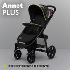 LIONELO Annet Plus Buggy bis 22 kg mit Liegefunktion, Kinderwagen klein zusammenklappbar mit Zubehör, Eva-Schaum-Räder, Moskitonetz, Fußdecke Getränkehalter, Korb