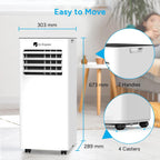 DR.PREPARE Mobiles Klimagerät 9000 BTU mit APP, 4 in 1 Mobile Klimaanlage mit Abluftschlauch, Kühlen&Ventilieren&Entfeuchten, Ventilator & Schlafmodus mit Fernbedienung, Kühlt bis zu 30m², 1-24H Timer