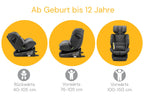 Osann Eno360 i-Size, drehbarer Kindersitz 40-150 cm, Reboarder mit Isofix, Baby Autositz – Dark Grey Melange
