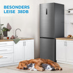 Midea MERB276FGE02A Fridge/Freezer Combination, 180 cm Height, NoFrost, Double Control, Super Cooling Function, 219 kWh per Year, Fridge Capacity 199 L, 71 L Freezer Capacity