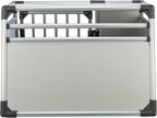 TRIXIE Hunde-Transportbox, Aluminium, L: 92 x 64 x 78 cm, grafit, rutschfste Liegematte, Klettleiste am Boden, Sicherheitsverschluss, stabil und geruscharm, hochgeschlossene Wnde - 39338