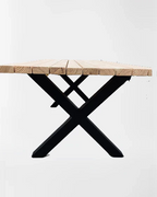 Serie Andy | Gartentisch- Eiche - inkl. Tischbein X-Form - versch. Gren
