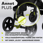 LIONELO Annet Plus Buggy bis 22 kg mit Liegefunktion, Kinderwagen klein zusammenklappbar mit Zubehör, Eva-Schaum-Räder, Moskitonetz, Fußdecke Getränkehalter, Korb