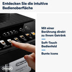 De'Longhi Magnifica Evo Next ECAM312.80.TB, Kaffeevollautomat mit 13 Getränken (Cappuccino, Espresso, Latte Macchiato), 2,4'' TFT Farbdisplay, LatteCrema Milchsystem, 2-Tassen-Funktion, Titan
