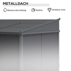 Outsunny Pergola Schiebedach Metallüberdachung