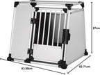 TRIXIE Hunde-Transportbox, Aluminium, L: 92 x 64 x 78 cm, grafit, rutschfste Liegematte, Klettleiste am Boden, Sicherheitsverschluss, stabil und geruscharm, hochgeschlossene Wnde - 39338