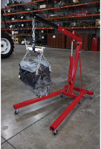 Strongway Hydraulic Engine Hoist with Load Leveler 2-Ton Capacity, 1in.-82 5/8in. Lift Range