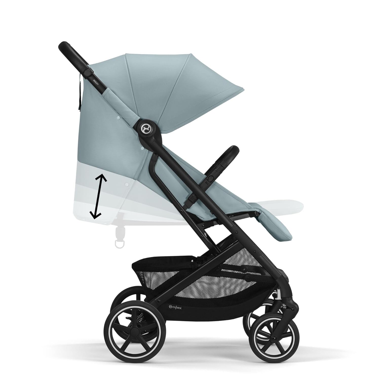 Cybex Gold Kinderwagen Beezy mit One-Pull Harness, Ab Geburt bis ca. 4 Jahre (max. 22 kg), Kompakt und ergonomisch, Almond Beige (Beige mit schwarzem Rahmen)