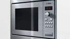Bosch BFR634GS1 Serie 8 Einbau-Mikrowelle, Türanschlag Rechts, AutoPilot 7 Automatikprogramme, Reinigungsunterstützung, TFT-Touchdisplay, LED-Beleuchtung gleichmäßige Ausleuchtung, 38 x 60 cm, 900 W