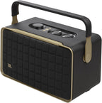 JBL Authentics 200 Smart Home Lautsprecher – 70er Jahre Retro-Design Bluetooth Box – Mit Quadrex Grill, Google Assistant, Alexa, AirPlay und JBL One App – Schwarz