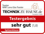 WMF Lono Toaster Glas mit Brtchenaufsatz, 2 Scheiben, XXL, motorisierte Toastaufnahme, Aufwrm-Funktion, 7 Brunungsstufen, Toaster edelstahl matt